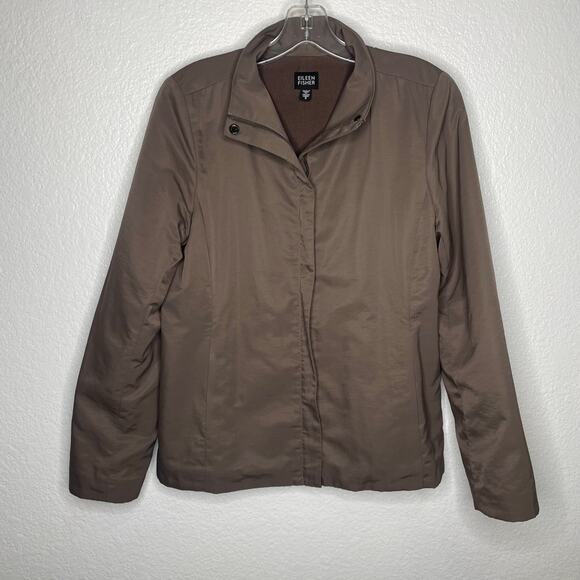 Eileen Fisher Jackets & Blazers - Eileen Fisher Womens Jacket Size S Brown Full Zip Long Sleeve Casual Collared